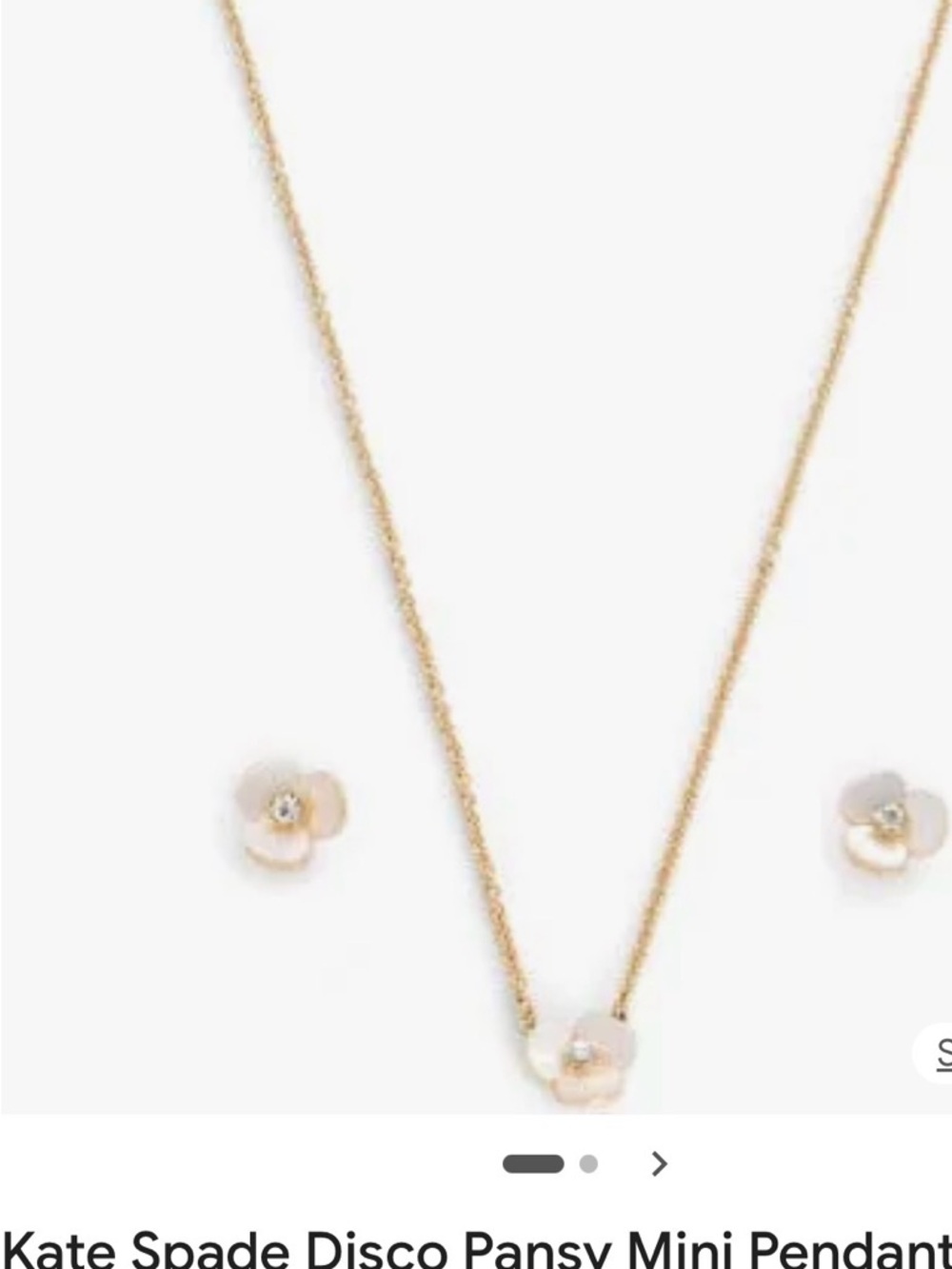 KATE SPADE ♠️ Pansy Delicate Flower Pendant & matching earrings